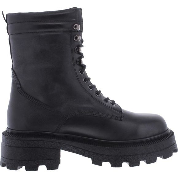 Steve Madden Womens Ramon Black Leather Combat & Lace-up Boots Shoes NWT - Picture 2 of 3